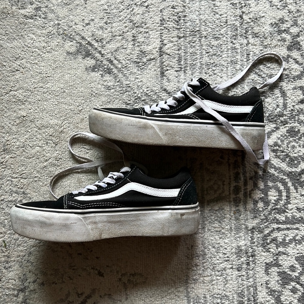 Black platform vans